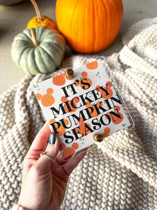 Pumpkin Season Mini Block Sign